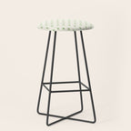 Midcentury Stars and Dots Pattern in Light Sage Green and Cream Stool Gallery Image 1