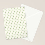 Midcentury Stars and Dots Pattern in Light Sage Green and Cream Stationery Card Gallery Image 2