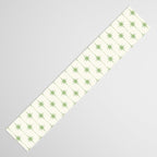 Midcentury Stars and Dots Pattern in Light Sage Green and Cream Table Runner Gallery Image 3