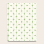 Midcentury Stars and Dots Pattern in Light Sage Green and Cream Notebook Gallery Image 4