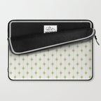 Midcentury Stars and Dots Pattern in Light Sage Green and Cream Laptop Sleeve Gallery Image 2