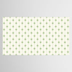 Midcentury Stars and Dots Pattern in Light Sage Green and Cream Tablecloth Gallery Image 2