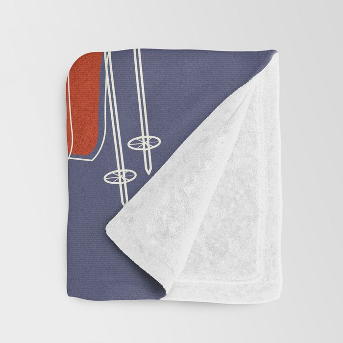 Retro Colorful Skis Throw Blanket Gallery Image 3