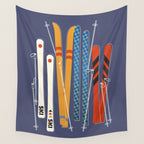 Retro Colorful Skis Wall Tapestry Gallery Image 4