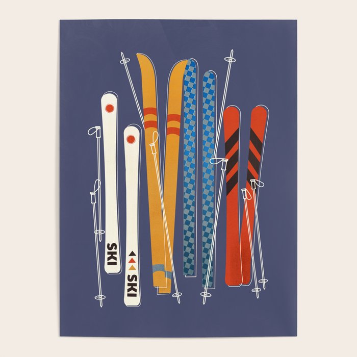 Retro Colorful Skis Poster Gallery Image 4