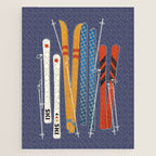 Retro Colorful Skis Jigsaw Puzzle Gallery Image 1