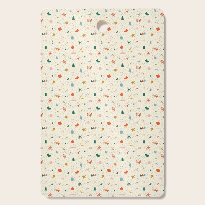 Retro abstract christmas decoration pattern Cutting Board Gallery Image 1