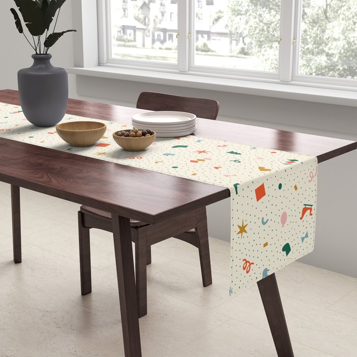 Retro abstract christmas decoration pattern Table Runner Gallery Image 2