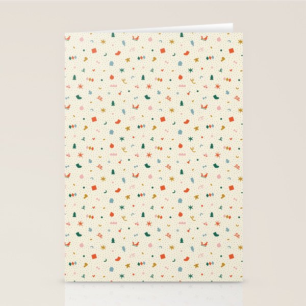 Retro abstract christmas decoration pattern Stationery Card Gallery Image 2