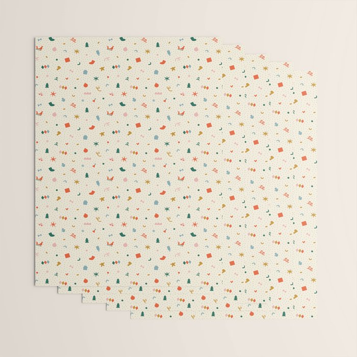 Retro abstract christmas decoration pattern Wrapping Paper Gallery Image 3