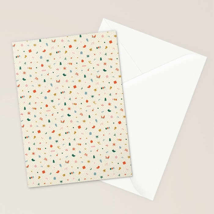Retro abstract christmas decoration pattern Stationery Card Gallery Image 2
