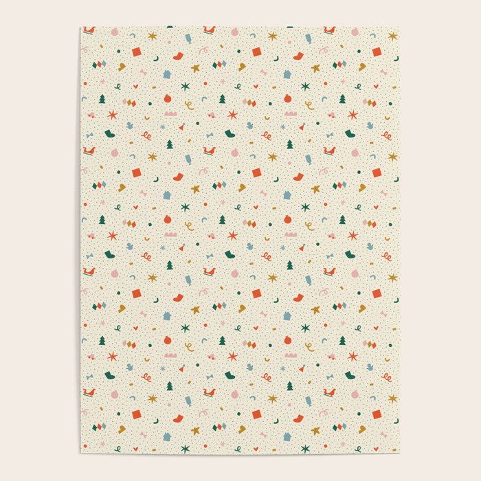Retro abstract christmas decoration pattern Poster Gallery Image 4