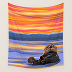 Otter - The cute Sea Monkey Wall Tapestry Gallery Image 4