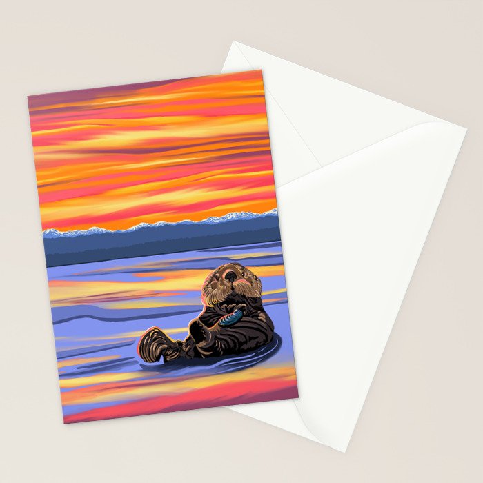 Otter - The cute Sea Monkey Stationery Card Gallery Image 2