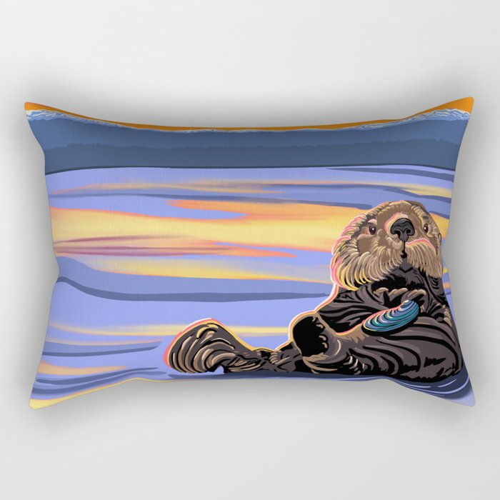Otter - The cute Sea Monkey Rectangular Pillow Gallery Image 1