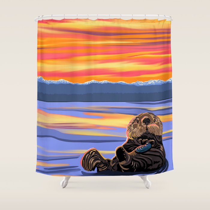 Otter - The cute Sea Monkey Shower Curtain Gallery Image 1
