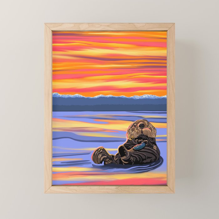 Otter - The cute Sea Monkey Mini Art Print Gallery Image 1