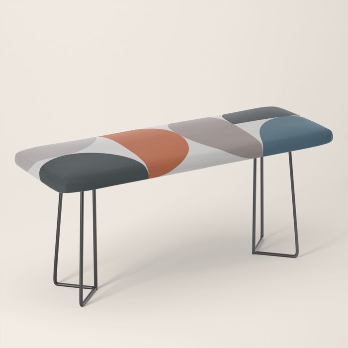 Mid Century Modern Geometric 25 Bench Gallery Image 1