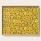 retro mushroom flower power pattern by surfy birdy Serving Tray Gallery Image 1