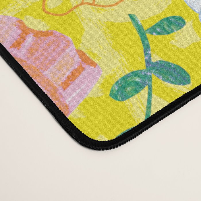 Coastal Oysters on the Beach in Lemon Yellow & Peach Desk Mat Gallery Image 4