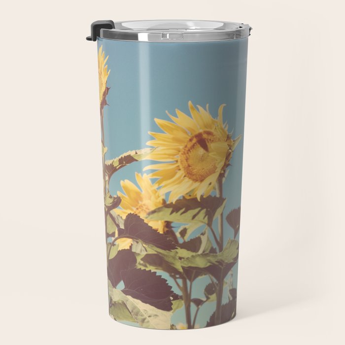 Retro Sunflowers - Nature Photography Travel Mug Gallery Image 3