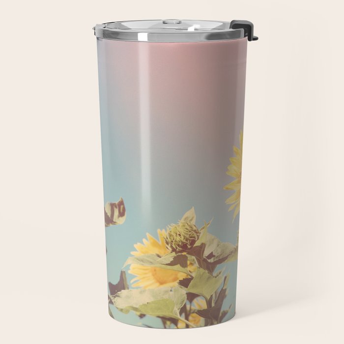 Retro Sunflowers - Nature Photography Travel Mug Gallery Image 2
