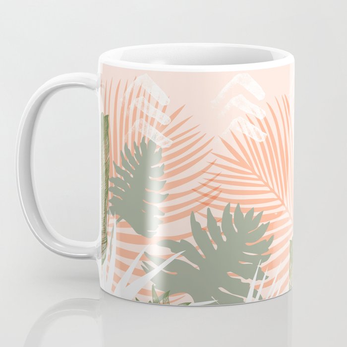 Abstract tropical plants pastel Coffee Mug Gallery Image 3