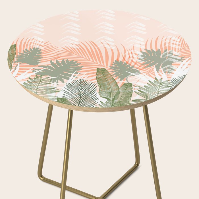 Abstract tropical plants pastel Side Table Gallery Image 2