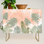 Abstract tropical plants pastel Credenza Gallery Image 1