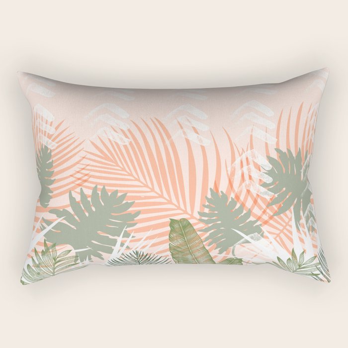 Abstract tropical plants pastel Rectangular Pillow Gallery Image 1