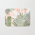 Abstract tropical plants pastel Bath Mat Gallery Image 1