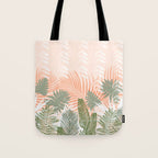 Abstract tropical plants pastel Tote Bag Gallery Image 1