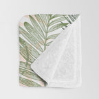 Abstract tropical plants pastel Throw Blanket Gallery Image 3