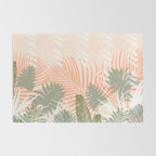Abstract tropical plants pastel Rug Gallery Image 2