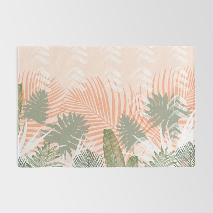 Abstract tropical plants pastel Rug Gallery Image 2