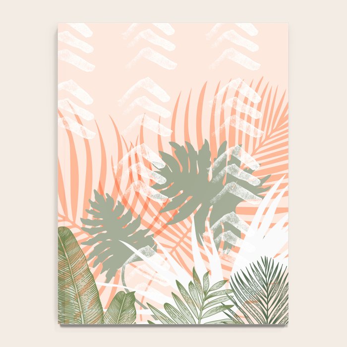 Abstract tropical plants pastel Notebook Gallery Image 4