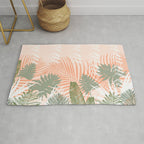 Abstract tropical plants pastel Rug Gallery Image 1