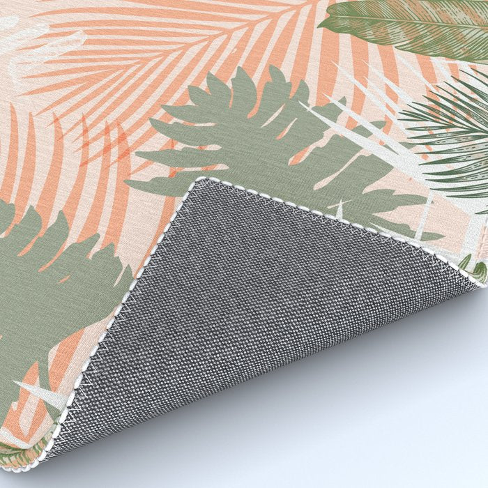 Abstract tropical plants pastel Rug Gallery Image 4