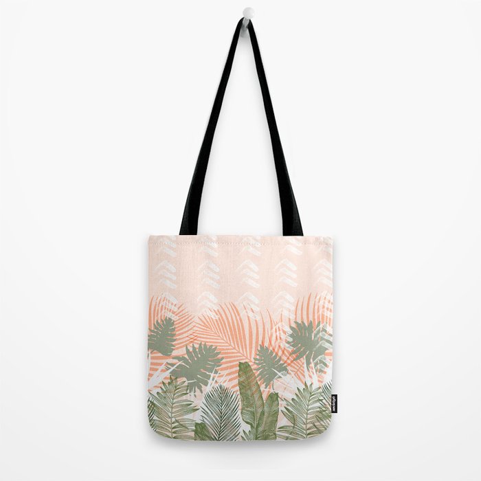 Abstract tropical plants pastel Tote Bag Gallery Image 2