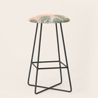 Abstract tropical plants pastel Stool Gallery Image 1
