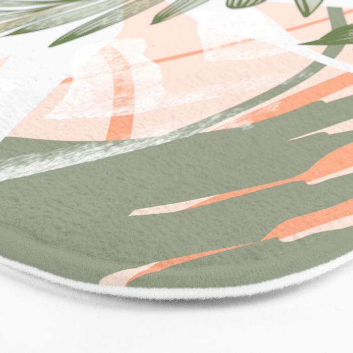 Abstract tropical plants pastel Bath Mat Gallery Image 3