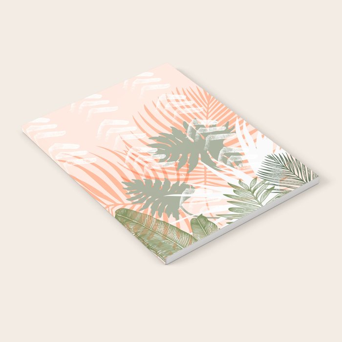 Abstract tropical plants pastel Notebook Gallery Image 1
