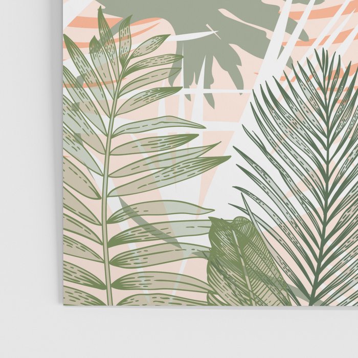 Abstract tropical plants pastel Poster Gallery Image 3