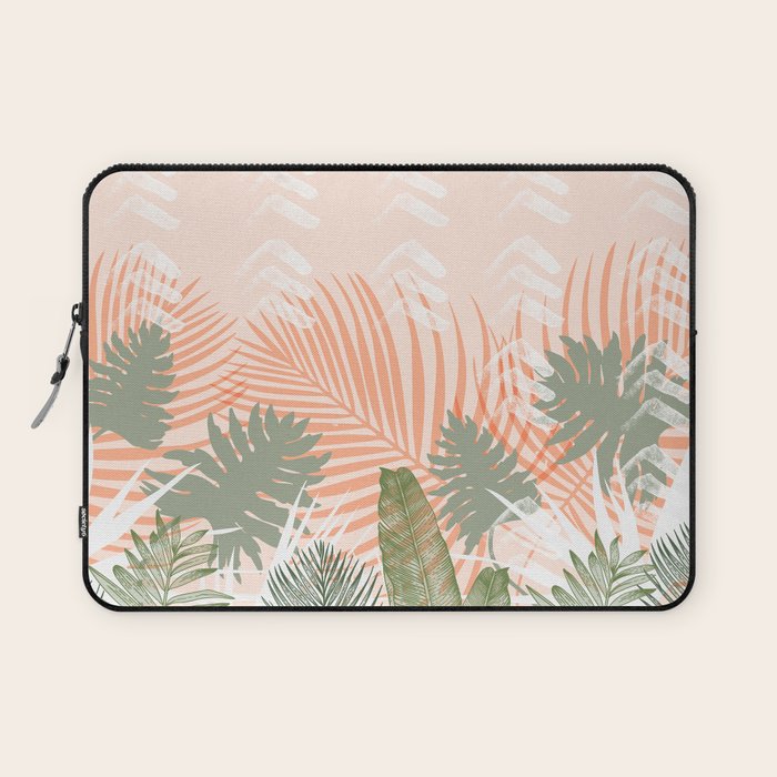 Abstract tropical plants pastel Laptop Sleeve Gallery Image 1