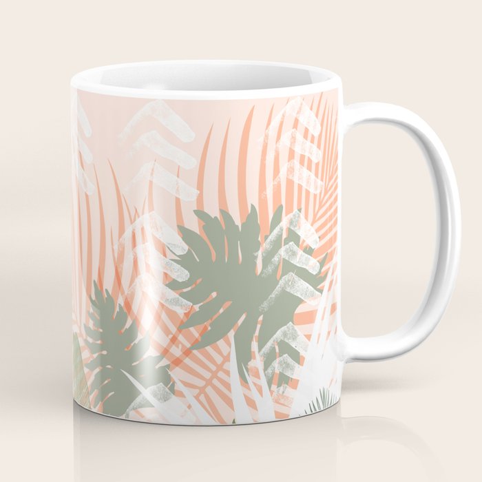 Abstract tropical plants pastel Coffee Mug Gallery Image 1