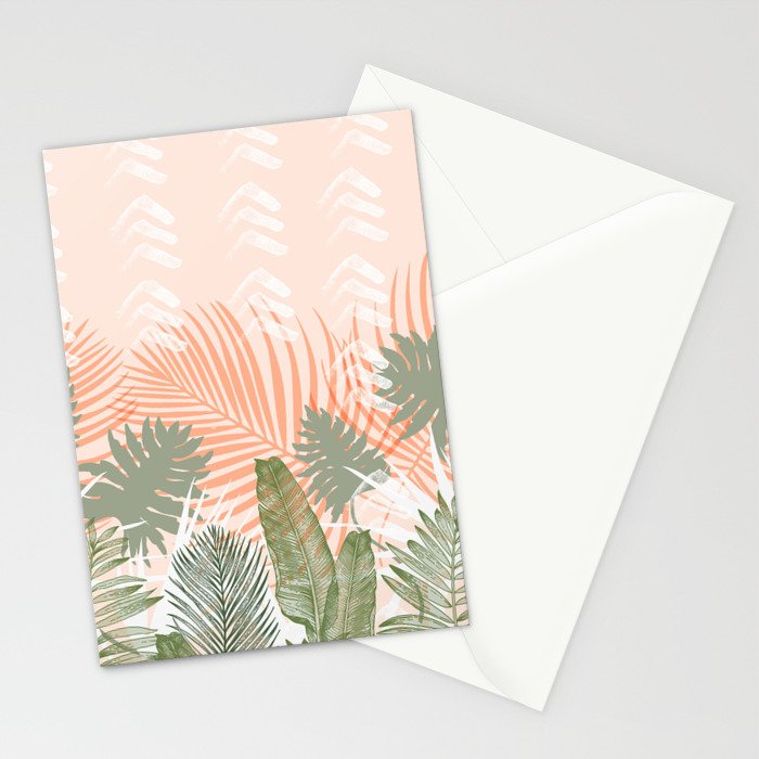 Abstract tropical plants pastel Stationery Card Gallery Image 2