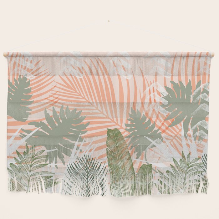 Abstract tropical plants pastel Wall Hanging Gallery Image 1