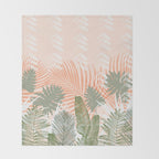 Abstract tropical plants pastel Throw Blanket Gallery Image 2