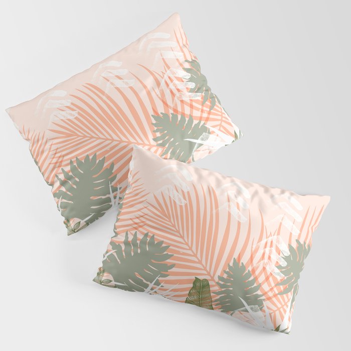 Abstract tropical plants pastel Pillow Sham Gallery Image 3