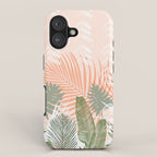 Abstract tropical plants pastel iPhone Case Gallery Image 1